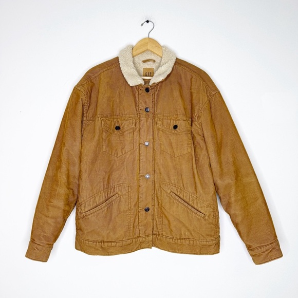 GAP Women’s Sherpa Lined Corduroy Jacket – Size Small Tall - Picture 2 of 7